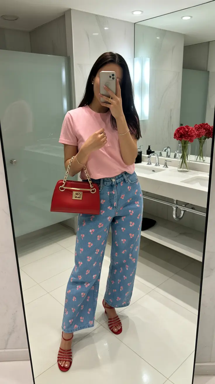 spring jeans outfits Pink Florals and Playful Spring Denim