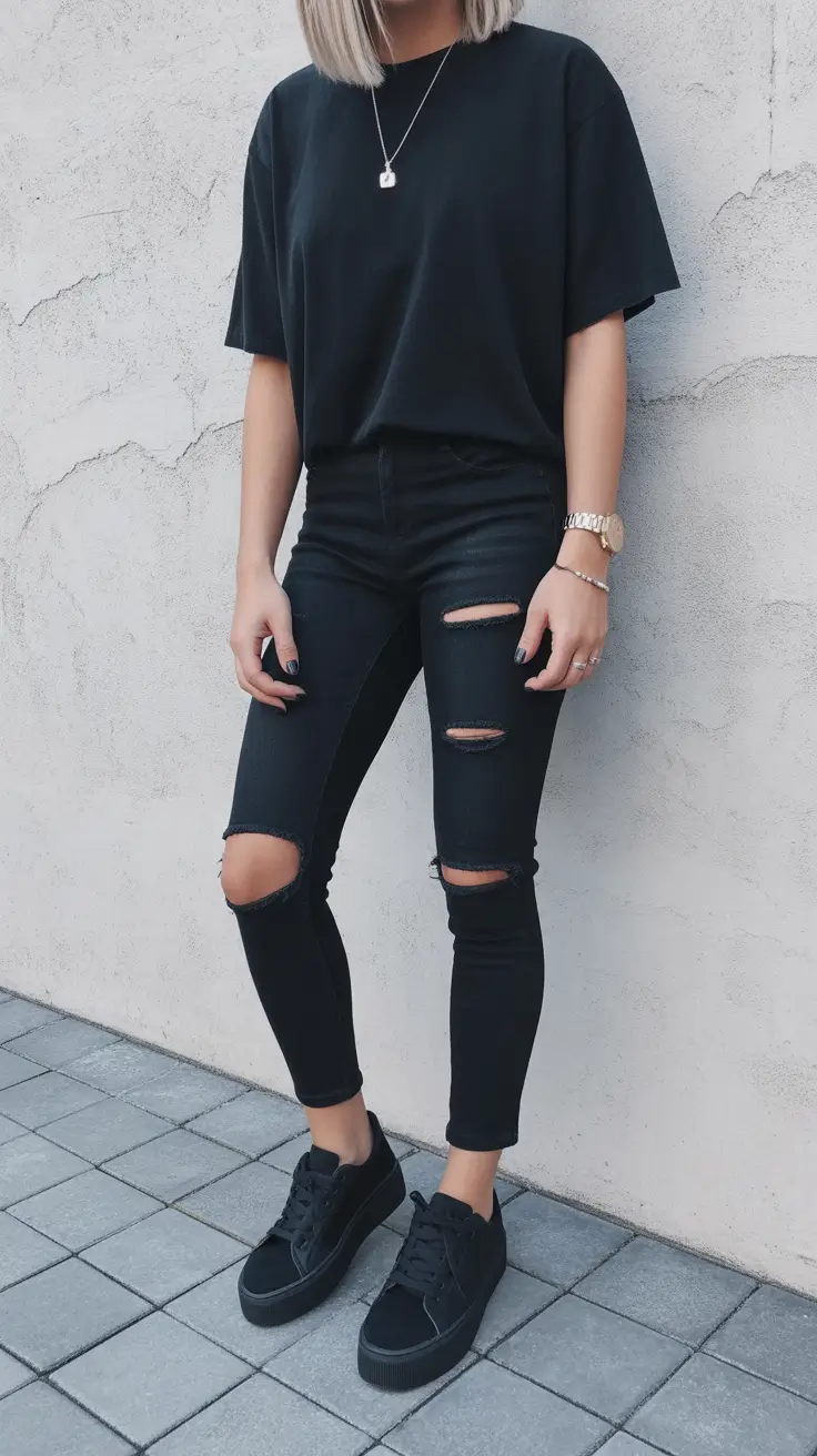 spring jeans outfits All-Black Street Style Ease