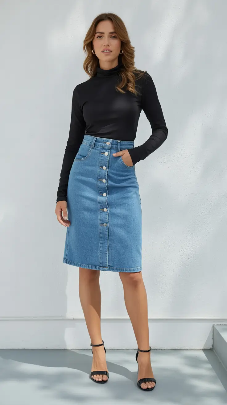 chic spring outfits 2026 trends Denim Skirts and Sleek Layers for a Polished Spring Revival