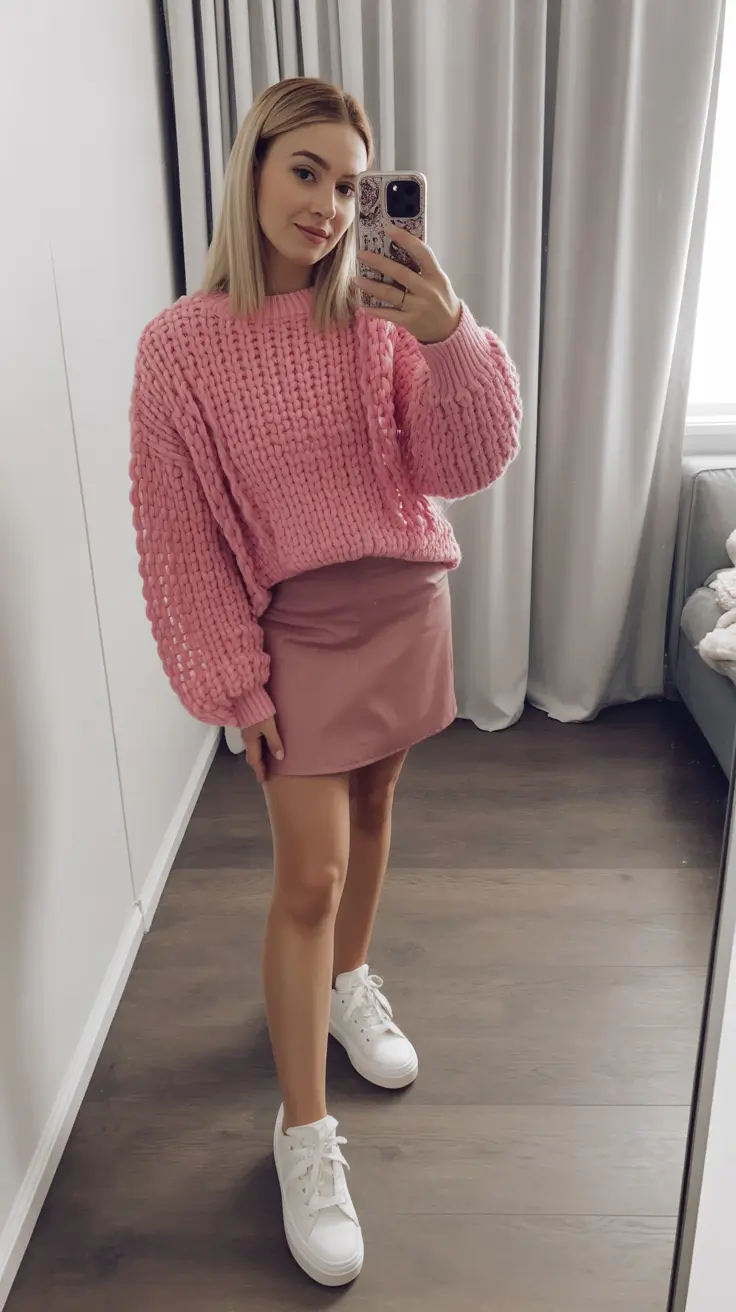chic spring outfits 2026 trends Playful Textures and Soft Pinks for a Cozy Spring Mood