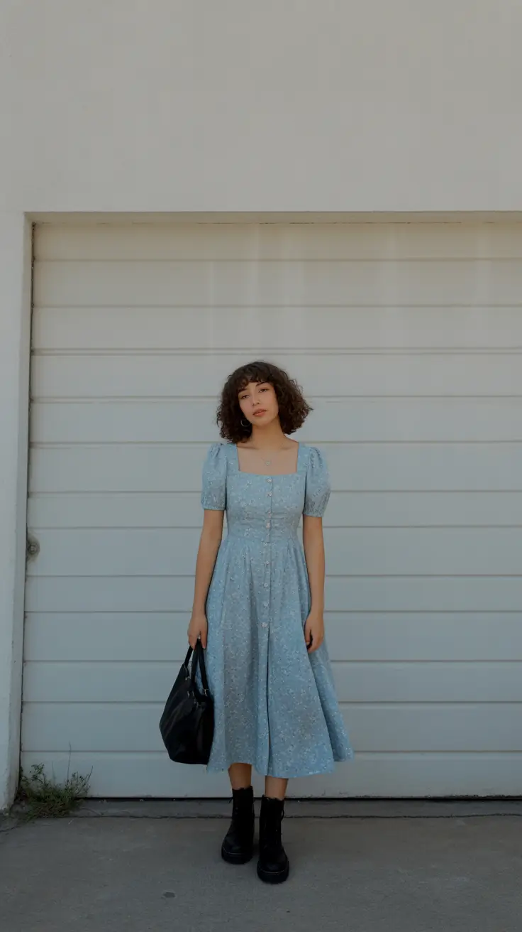 chic spring outfits 2026 trends Soft Blue Romance Meets Urban Edge