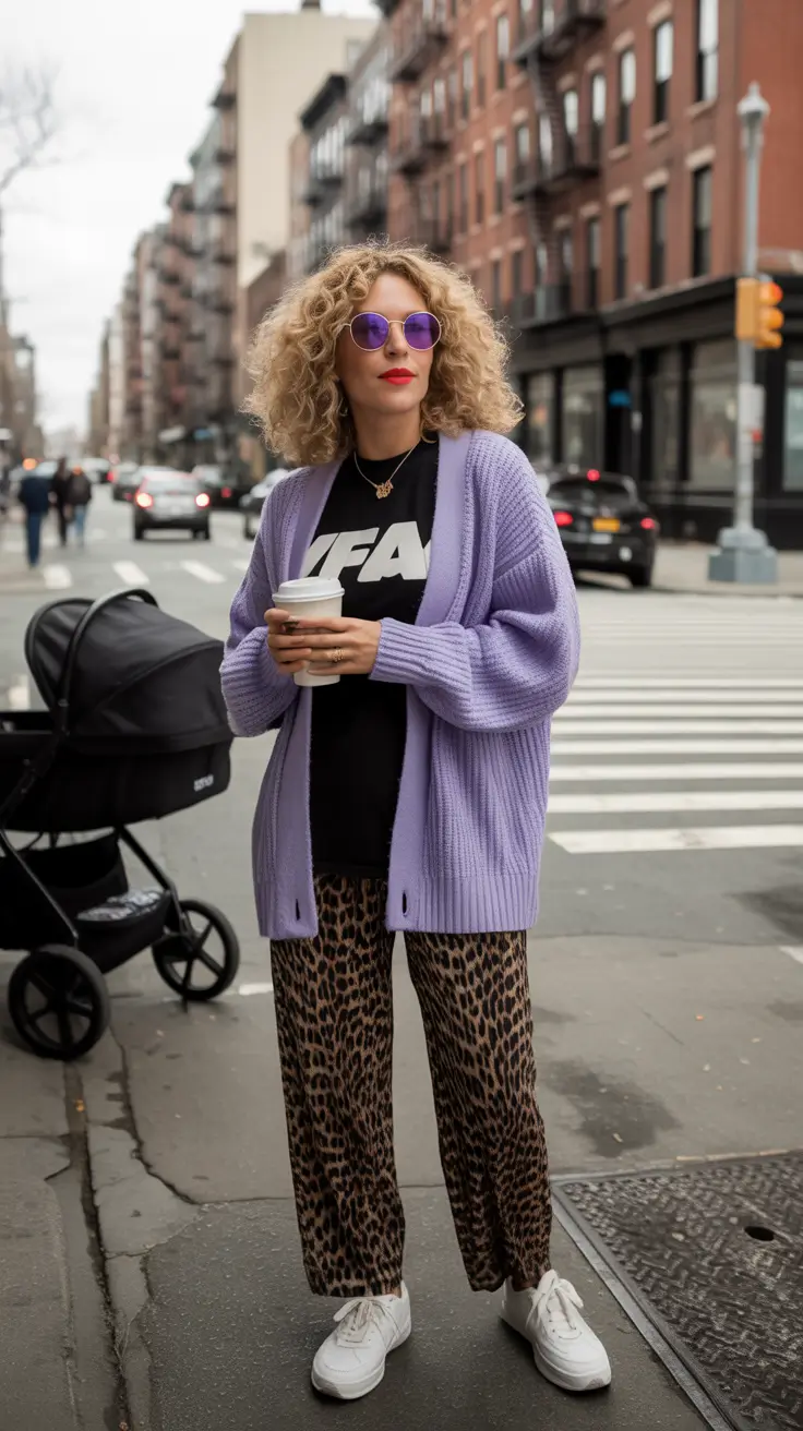 spring mom outfits 2026 Lavender Layers for a Trend-Forward Spring