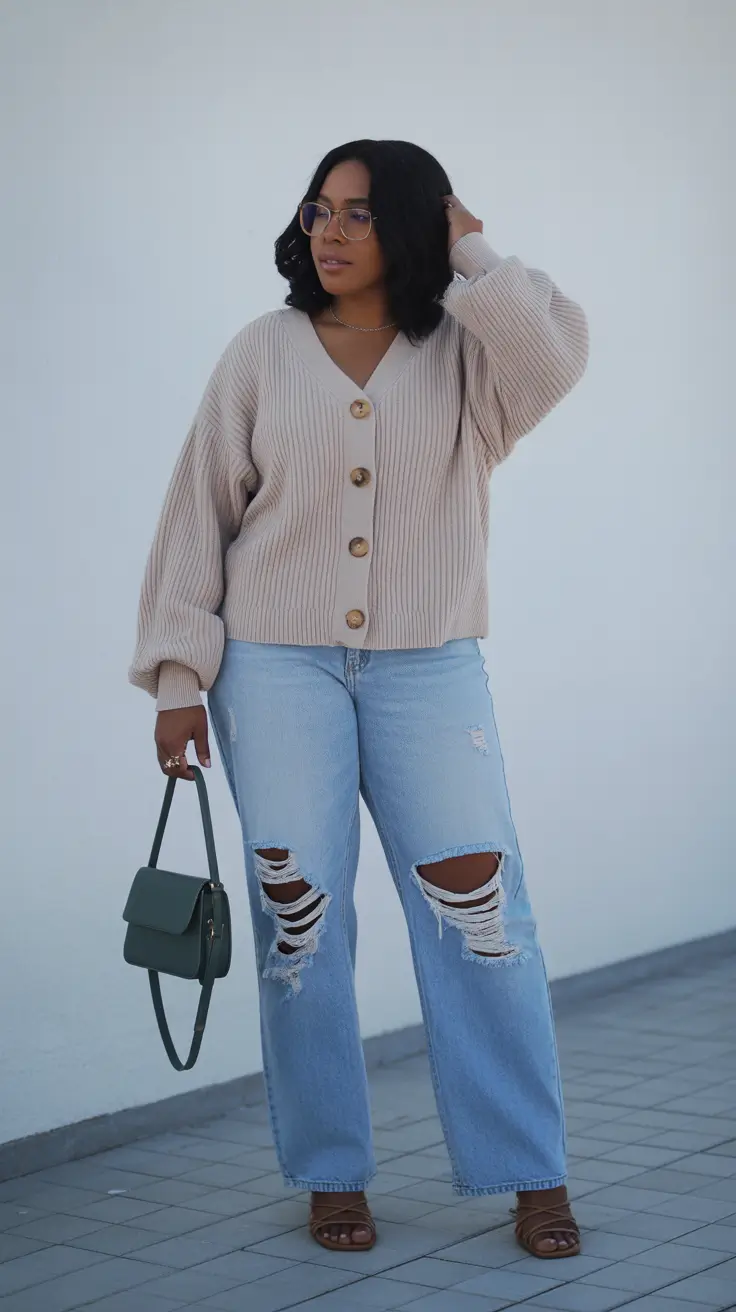 spring mom outfits 2026 Soft Neutrals With a Distressed Twist