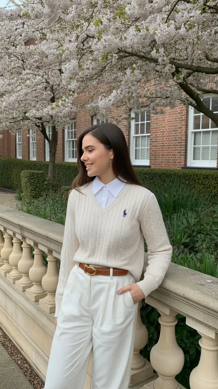 bold old money spring outfits 2026 Spring Academics in Soft Ivory Layers