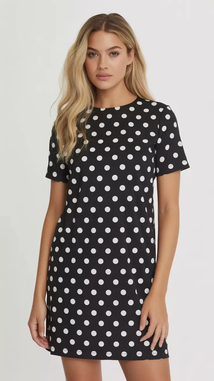 bold old money spring outfits 2026 Bold Polka Simplicity in Classic Monochrome