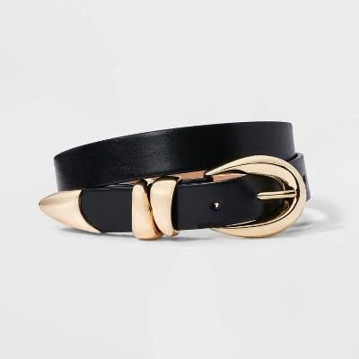 accessory A New Day Women's Organic Gold Buckle Adjustable Skinny Belt Target $20