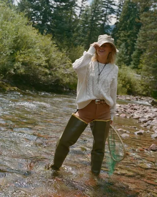 top Abercrombie & Fitch Women's Textural Stitch Cable Crew Sweater Abercrombie & Fitch $34.99