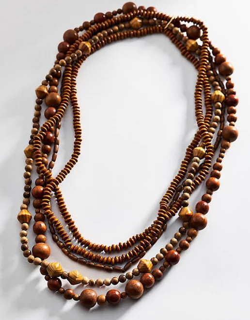 accessory Anthropologie Boho Layered Wood Bead Necklace Anthropologie $88