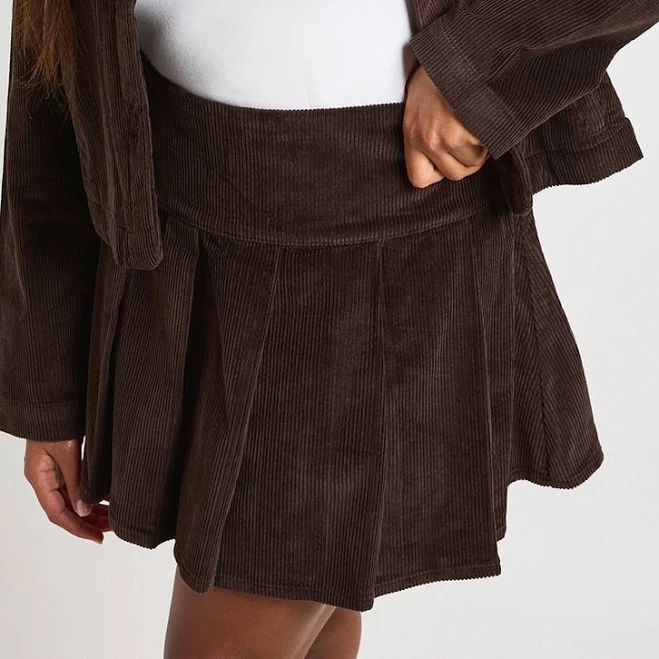 skirt Boohoo Women's Plus Size Cord Pleated Mini Skirt boohoo USA $24.8