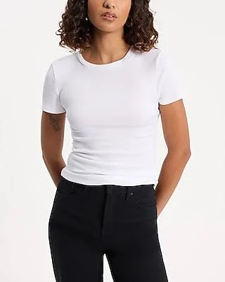 top Express Women's Essential Fitted Ribbed Crew Neck Short Sleeve T-Shirt Express $28