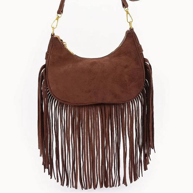 bag Fringe Trimmed Suede Crossbody Bag Modern Millie $34