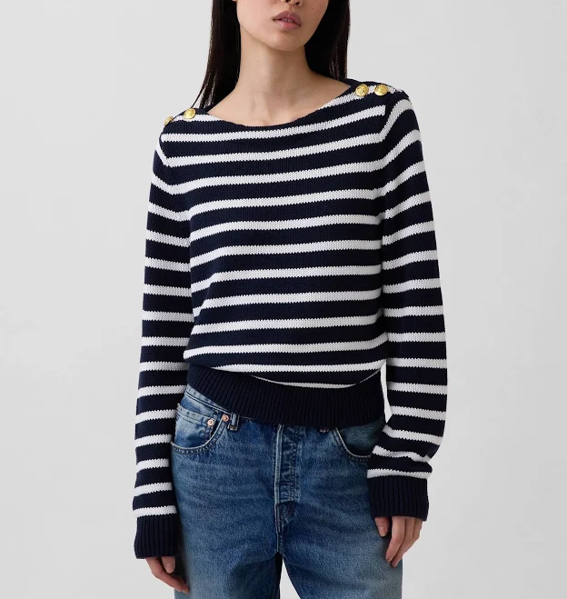 top Gap Women's Relaxed Boatneck Cotton Sweater Gap $99.95
