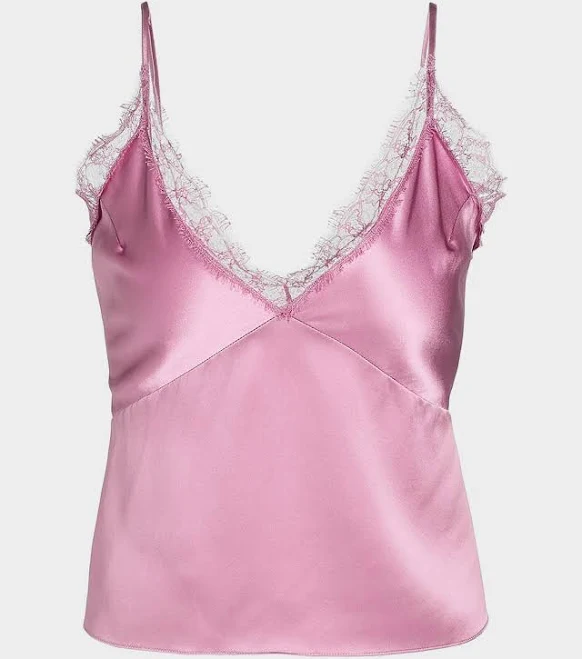 top Kiki De Montparnasse Women's Lace Inset Silk-Blend Cami Neiman Marcus $243.75