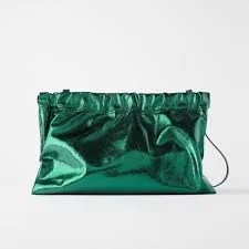 bag Metallic Dark Green Zara Clutch eBay $75