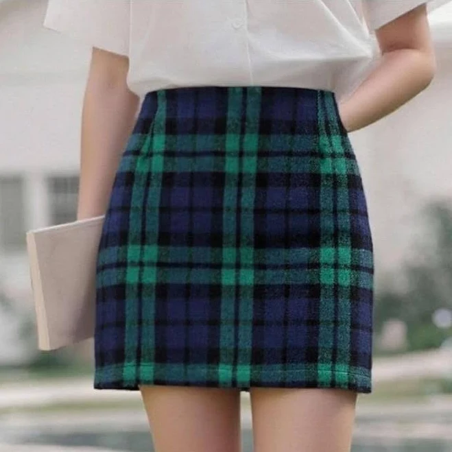 skirt Women's High-Waisted Plaid Mini Skirt Temu $9.95